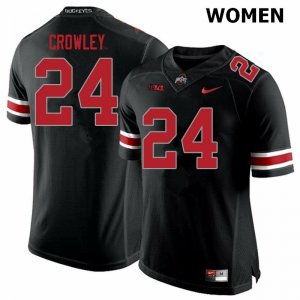 Women's Ohio State Buckeyes #24 Marcus Crowley Blackout Nike NCAA College Football Jersey Classic RQG7244NJ
